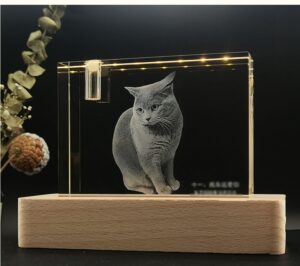 Pet loss gifts, 3d crystal engraving, 3d crystal photo