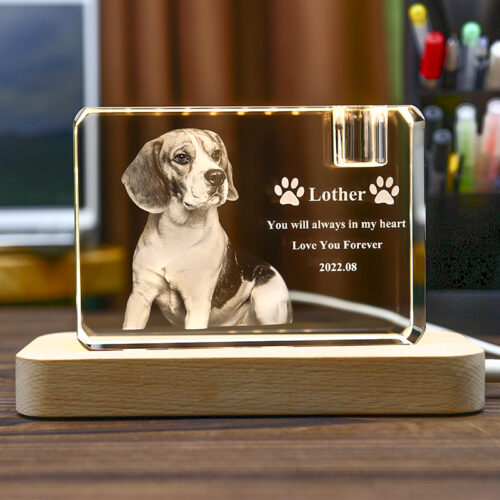 Custom 3D Crystal Laser Engraving Gift For Pets