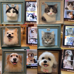 needle felted pet portraits, personalized pet memorial gifts