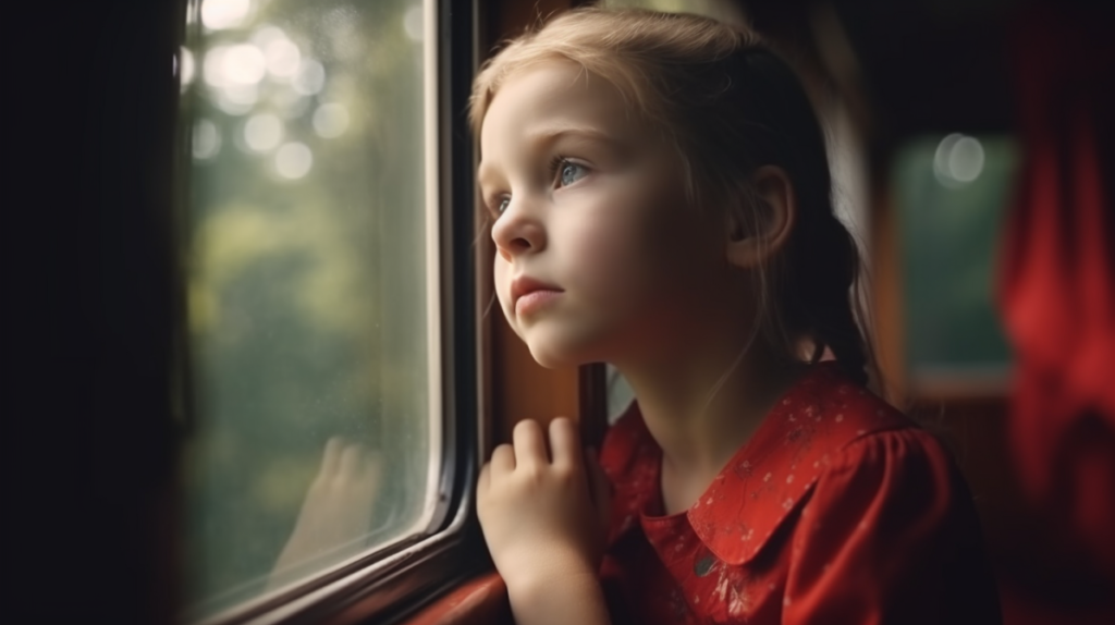 a girl in train journey